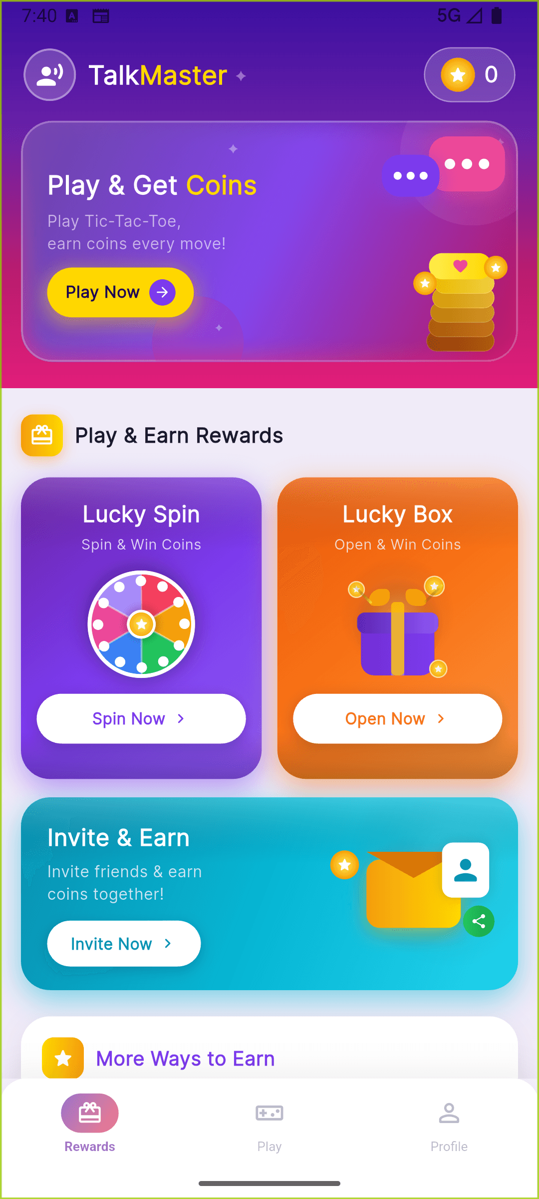 Play Master rewards hub screenshot